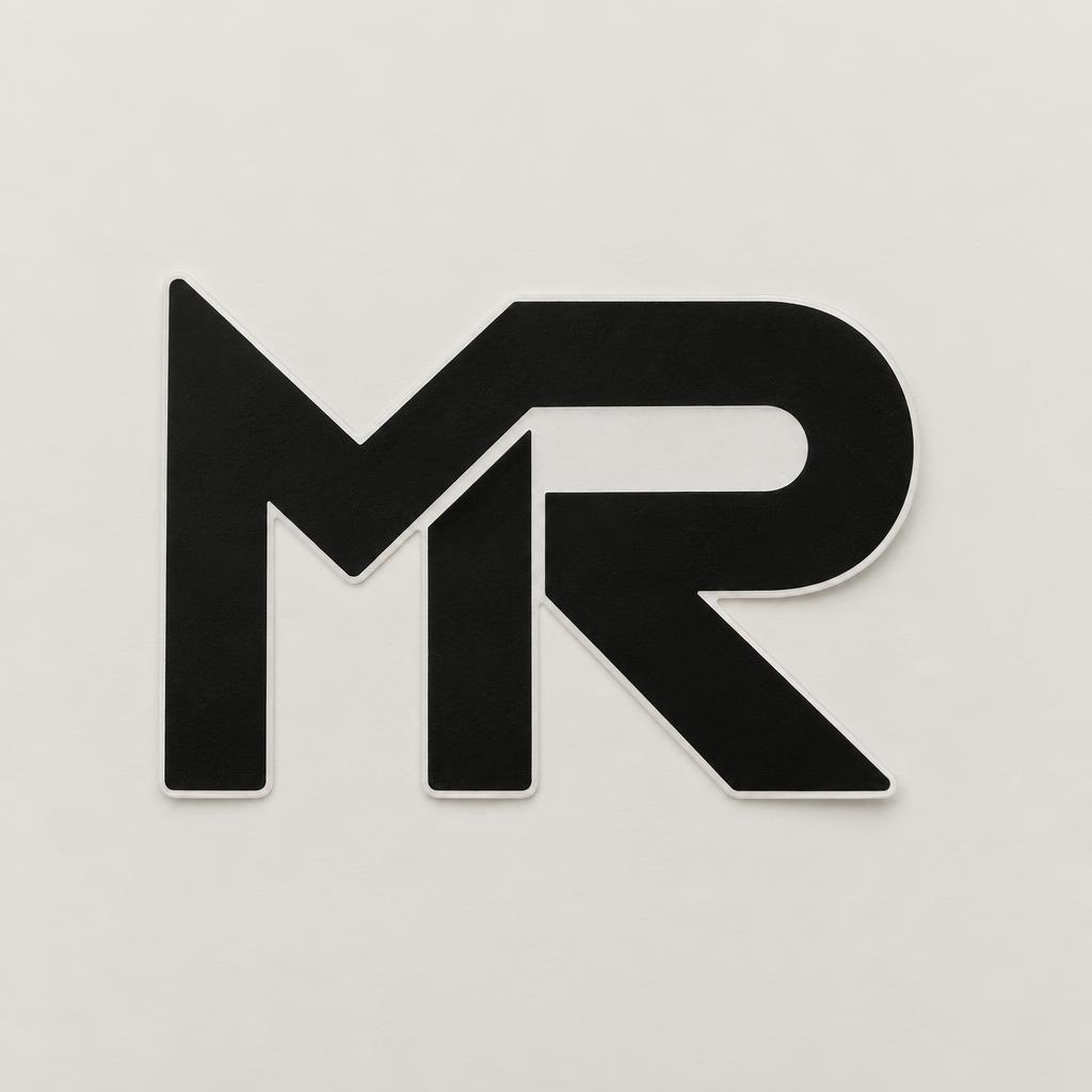Black MR die-cut sticker